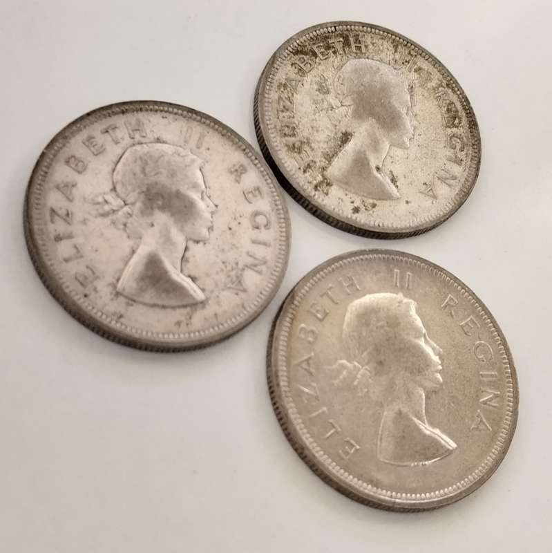 Set 1953 - 1955 2 and a Half Shilling (3 Coins) #C0016