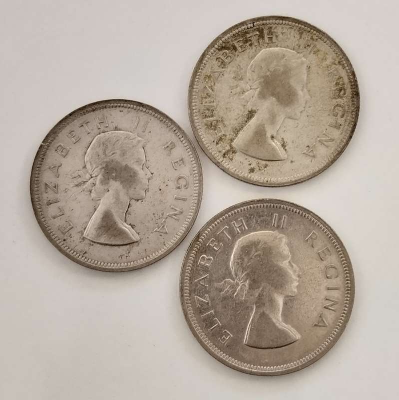 Set 1953 - 1955 2 and a Half Shilling (3 Coins) #C0016