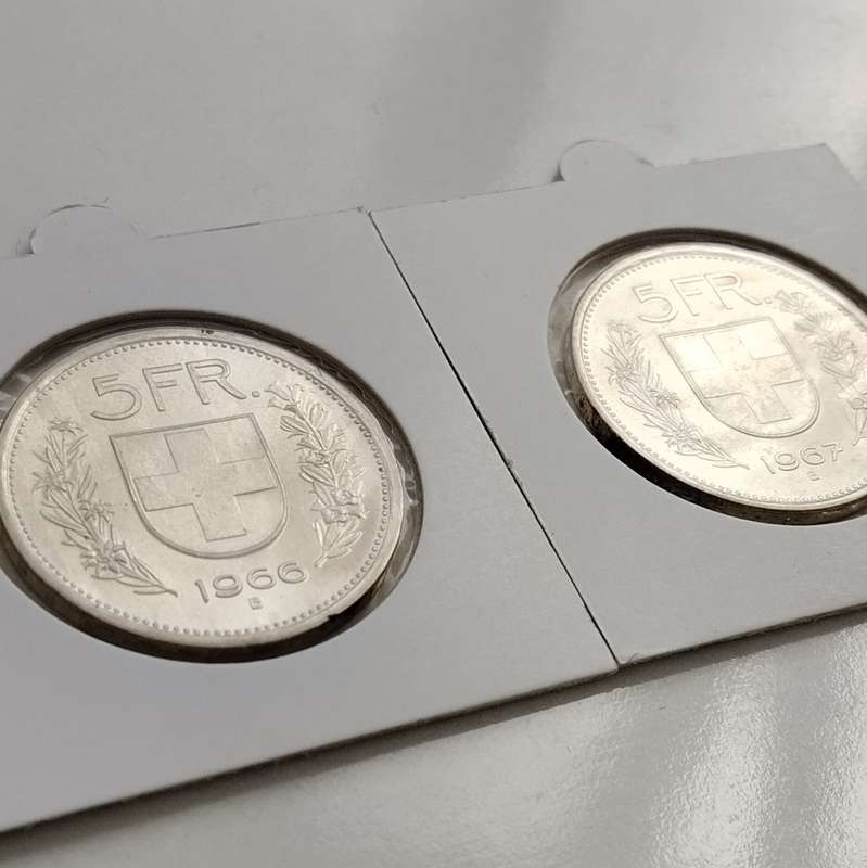 1966 and 1967 5 Swiss Francs in Flips #C0024