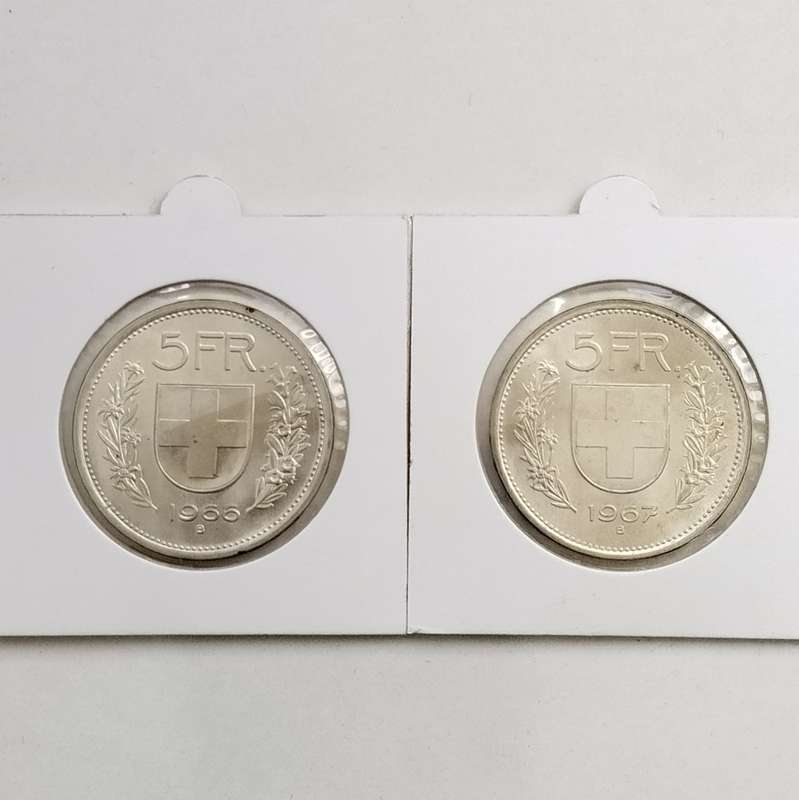 1966 and 1967 5 Swiss Francs in Flips #C0024