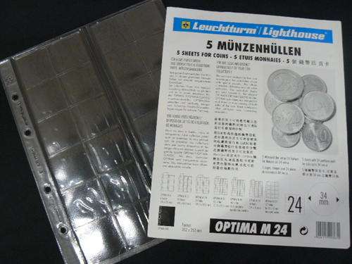 OPTIMA COIN SHEETS 34MM (GERMAN)