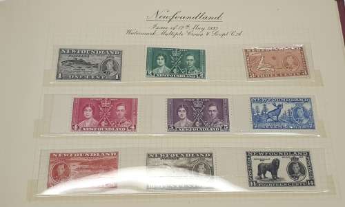 1937 Coronation stamp album + stamps.