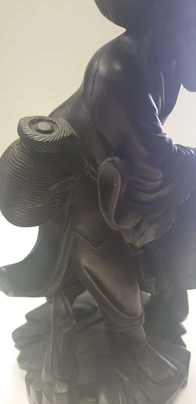 Antique Hand crafted wooden Chinese Fisherman