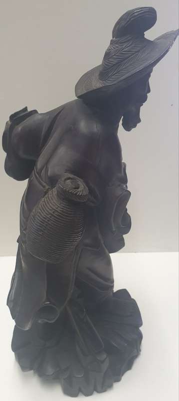 Antique Hand crafted wooden Chinese Fisherman