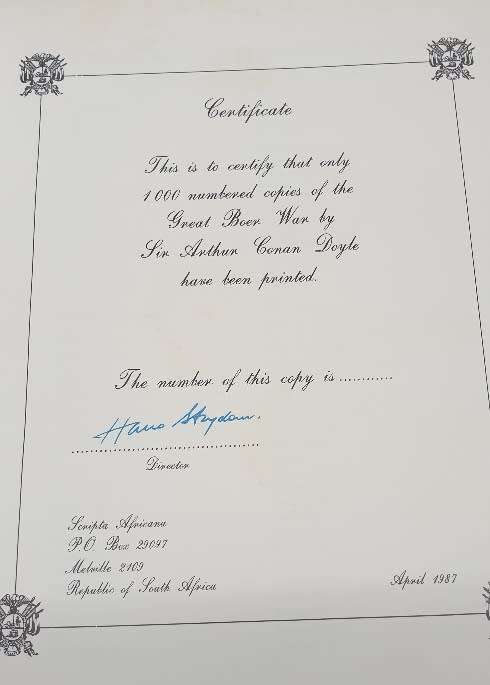 Sir Arthur Conan Doyle. THE GREAT BOER WAR  * NOT NUMBERED*