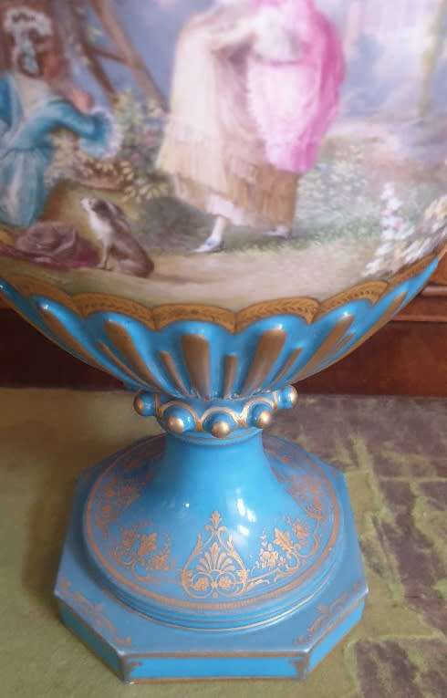 Antique French Sevres ` Style ` Urn. ( Picking Cherries ) 21` Tall FOR THE STATELY HOME