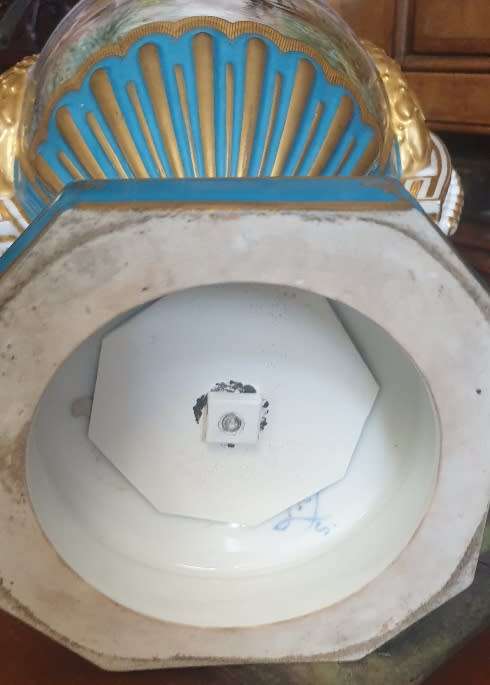 Antique French Sevres ` Style ` Urn. ( Picking Cherries ) 21` Tall FOR THE STATELY HOME