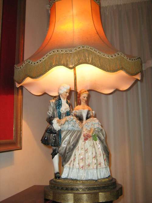 Signed Carlo Mollica Hand Painted  Figurine Lamp. 1930`S ***REDUCED***