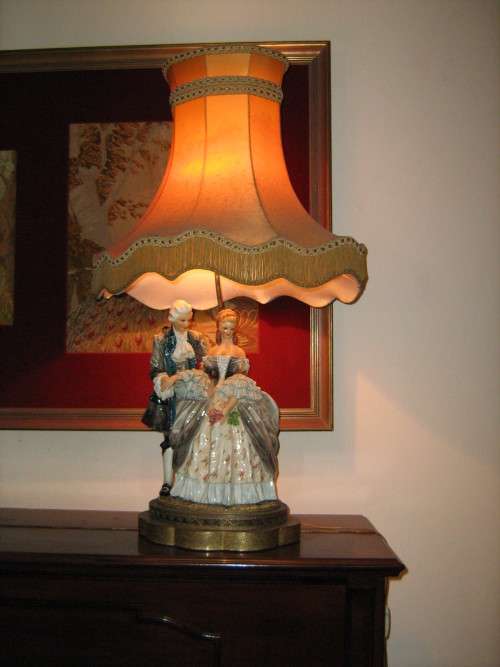 Signed Carlo Mollica Hand Painted  Figurine Lamp. 1930`S ***REDUCED***