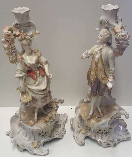 Antique Pair of C.G. Schierholz and Son Candle Holders