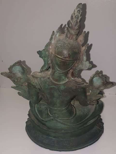 Nepal Bronze Tara Statue with Green Patina