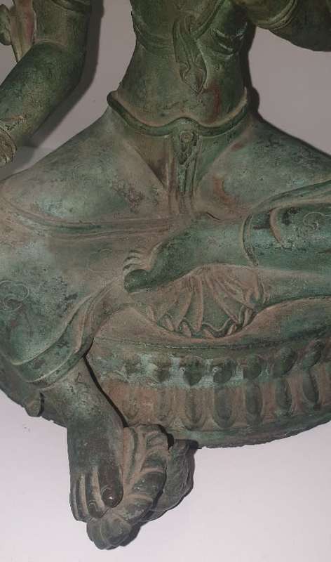 Nepal Bronze Tara Statue with Green Patina
