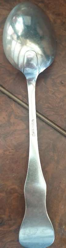 6 LARGE Antique 1855-1900 CHARLES ELLIS and CO Sheffield British Plated Spoons. ( 22.5cm )