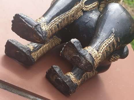 Vintage Burmese Bronze Figurine of Singha Foo Dog.