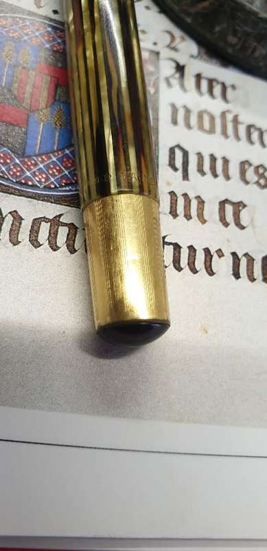 BEAUTIFUL 1955 GUNTHER WAGNER PELIKAN 500. COLORS ARE AMAZING. 14CT GOLD NIB