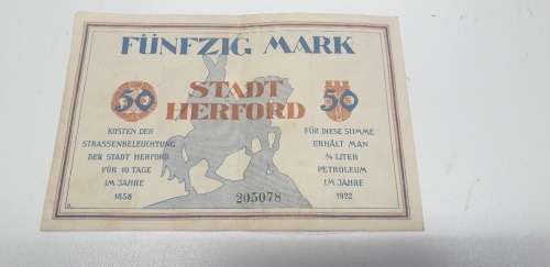 4 GERMAN NOTGELD NOTES. PLEASE SEE PICTURES AND DESCRIPTION