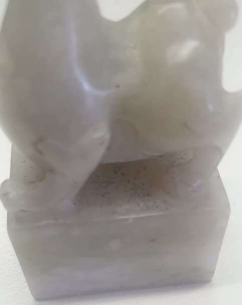 ANTIQUE CHINESE QING WHITE JADE DOG CHOP STAMP/SEAL