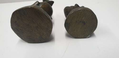 PAIR OF ANTIQUE BRONZE BURMESE BIRD OPIUM WEIGHTS