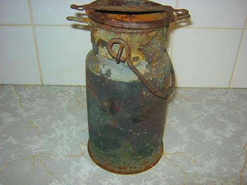 VERY, VERY OLD MILK CAN WITH LOVELY PETINA