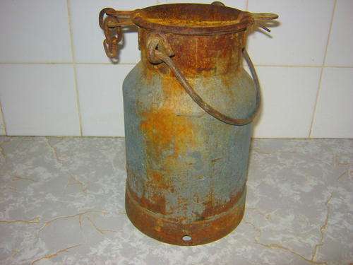 VERY, VERY OLD MILK CAN WITH LOVELY PETINA (2)