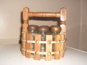 LOVELY SPICE BOTTLES IN WOODEN STAND
