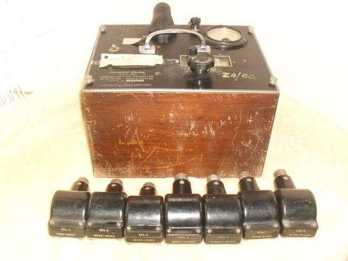 VINTAGE ABSORPTION WAVE METER WITH CALIBRATION TABLES