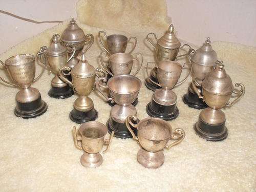 LOVELY LOT OF 13 VINTAGE TROPHY CUPS. START FROM 1963
