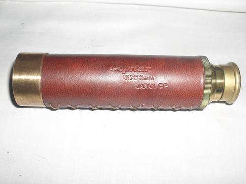 VINTAGE COPITAT BRASS AND LEATHER SPYGLASS