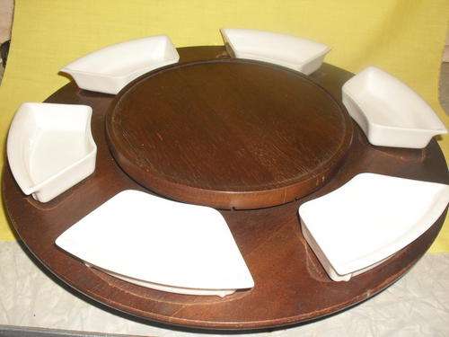 LAZY SUZANNE TURN TABLE WITH ROYAL DOULTON DISHES