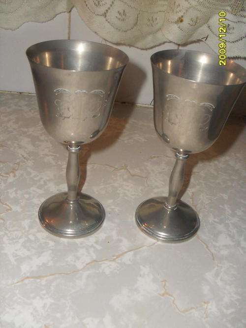 LOVELY SILVER PLATED GOBLETS, ROYAL WEDDING 1981