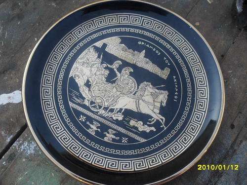 HAND MADE WALL PLATE MADE IN GREECE IN 24K GOLD