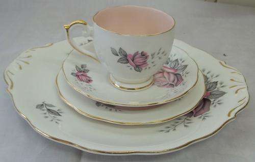 LOVELY QUEEN ANNE TRIO WITH CAKE PLATE-FAIR LADY