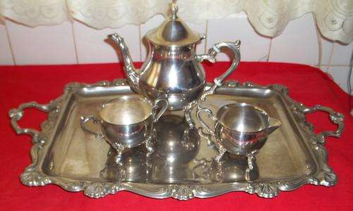 LOVELY SILVER PLATED TEA SET WITH TRAY