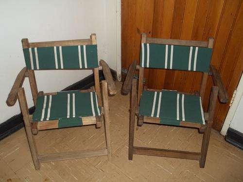 2 VINTAGE KIDDIES FOLD UP CHAIRS