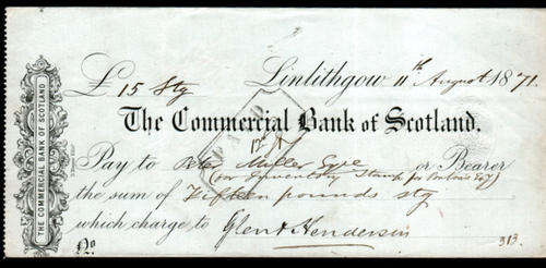 # 1871  -  The Commercial Bank of Scotland  -  Cheque #