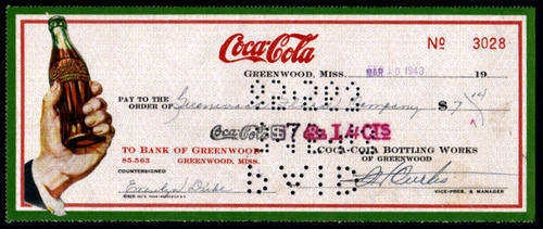 # 1943  -  Coca-Cola  -  Cheque #