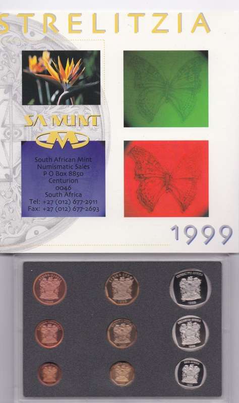 # 1999 SOUTH AFRICAN PROOF COIN SET AS ISSUED BY SA MINT #