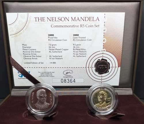 THE NELSON MANDELA COMMEMORATIVE R5 COIN SET
