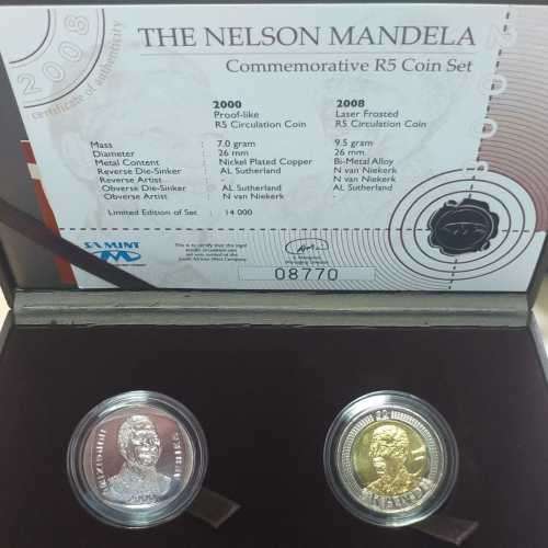 THE NELSON MANDELA COMMEMORATIVE R5 COIN SET