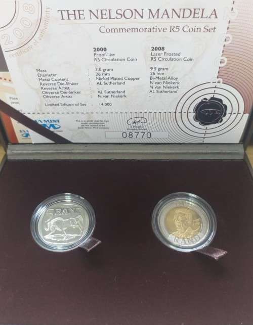 THE NELSON MANDELA COMMEMORATIVE R5 COIN SET