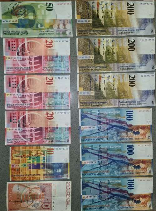 Swiss Franc Notes set  Schweizerische Nationalbank