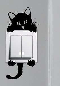 Cat Light Switch Vinyl Sticker