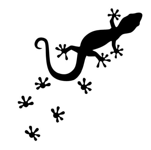 Gecko with footprints vinyl sticker