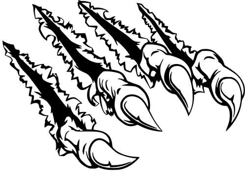 Tiger Claw Scratch Vinyl Sticker 15 x 10
