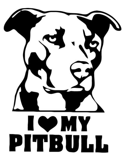 I Love my Pitbull Vinyl Sticker