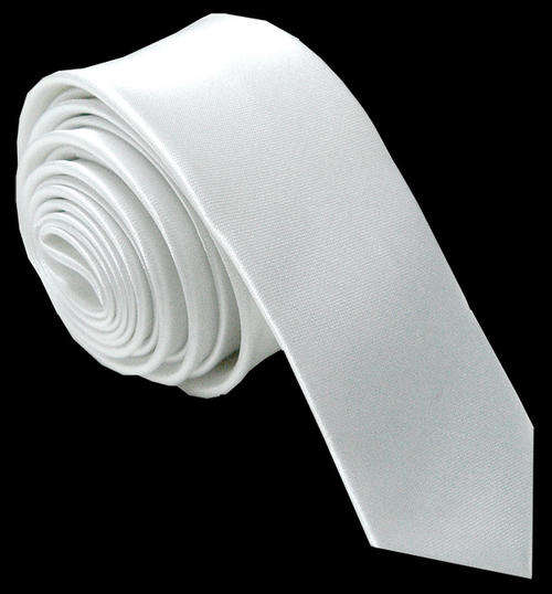A stunning Sexy White Skinny Satin Tie