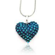 A Beautiful Crystal Shamballa Heart Necklace (chain included)