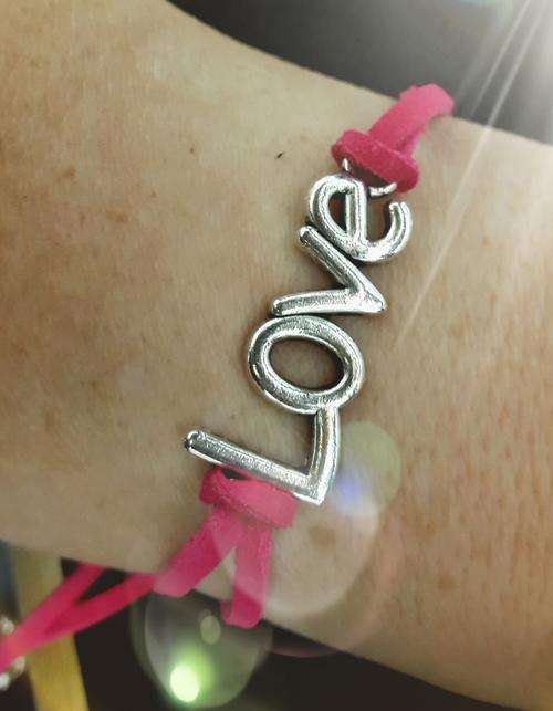 Pink love infinity bracelet