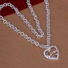 silver guess heart necklace