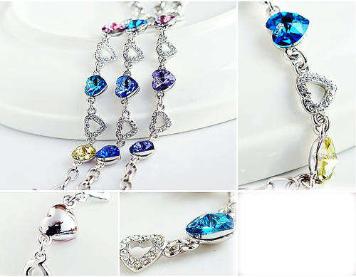 Exclusive Multi colour Hearts Bracelet